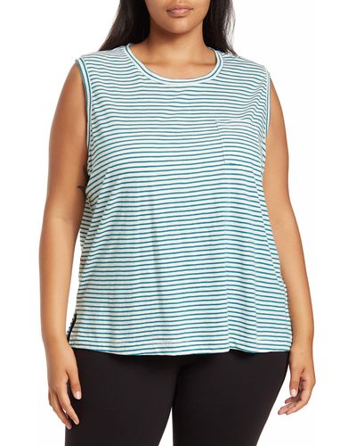Madewell Whisper Cotton Crewneck Muscle Tank Top - Blue