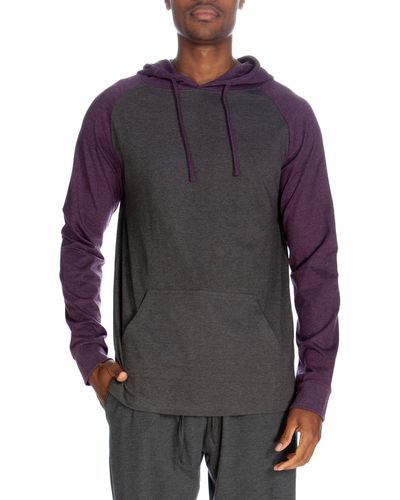 Unsimply Stitched Raglan Pullover Hoodie - Gray