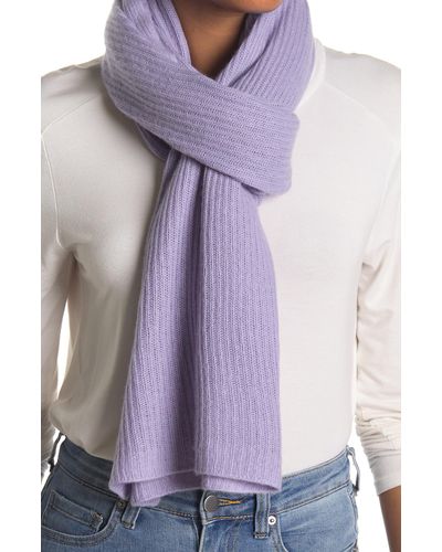 Portolano Ribbed Knit Wrap Scarf - Purple
