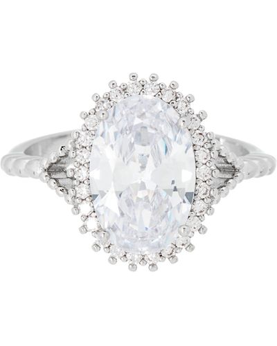 Nordstrom Cubic Zirconia Oval Halo Ring - White