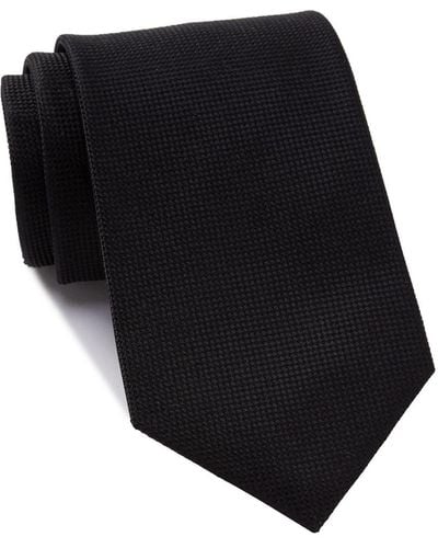 Nordstrom Oleta Solid Silk Blend Tie - Black
