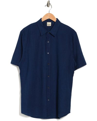 Baldwin Denim Buena Short Sleeve Woven Shirt In Indigo Tonal Stripe At Nordstrom Rack - Blue