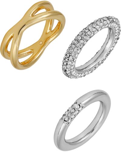 Vince Camuto 3-pack Assorted Crystal Rings - White