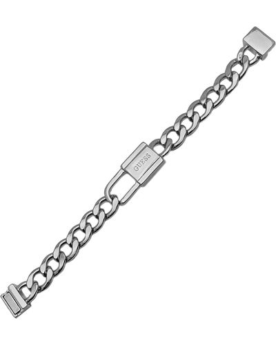 Guess Lock Closure Line Chain Bracelet - Metallic