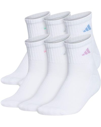 adidas Athletic Cushioned Quarter Ankle Socks - White