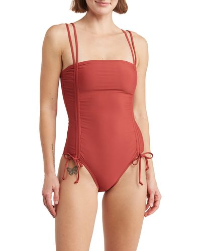 VYB Solid Shirred One-piece Swimsuit