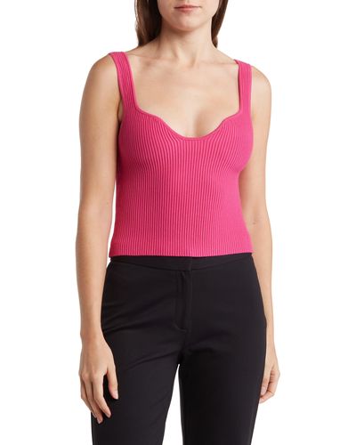 NSR Ribbed Crop Tank Top - Red