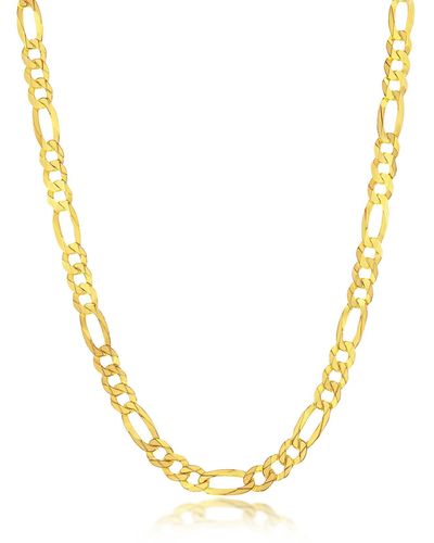 Simona Goldtone Plated Figaro Chain Necklace - Metallic