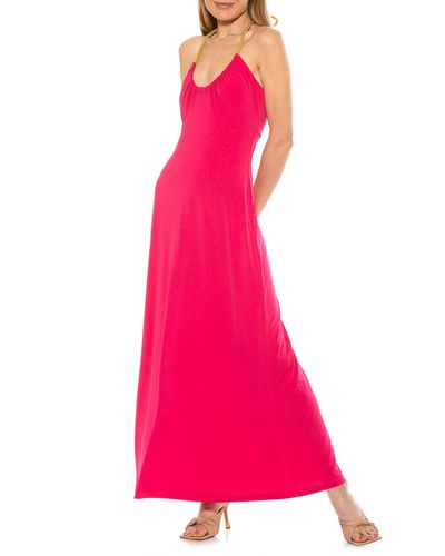 Alexia Admor Selena Scoop Neck Maxi Dress In Hot Pink At Nordstrom Rack