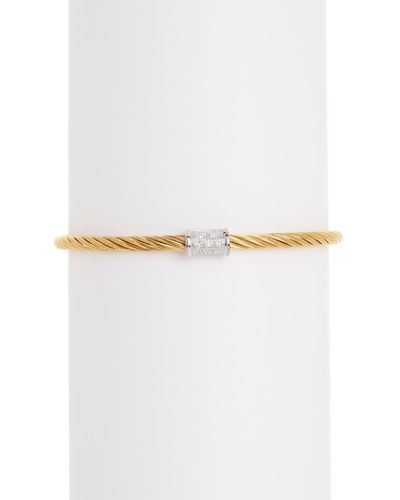 Alor 18k Gold Stainless Steel Cable Diamond Bracelet - Yellow