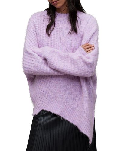 AllSaints Selena Asymmetric Sweater - Purple