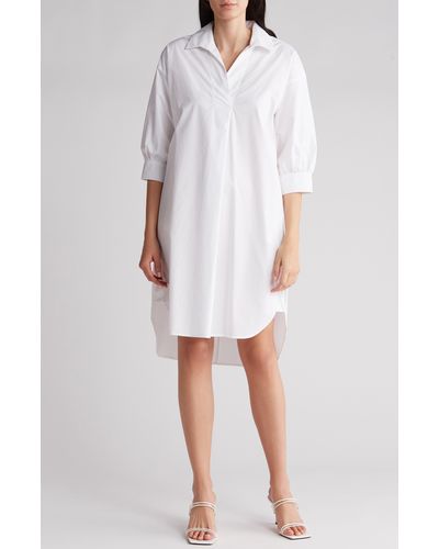 Nordstrom Oversize Cotton Poplin Shirtdress - White
