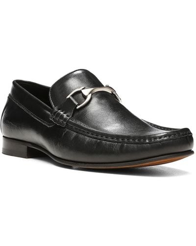 Donald J Pliner Leather Bit Loafer - Black