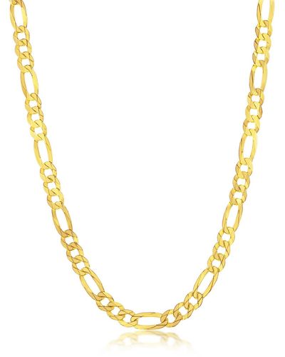 Simona Gold Plated Sterling Silver Glat Figaro Chain Necklace - Metallic