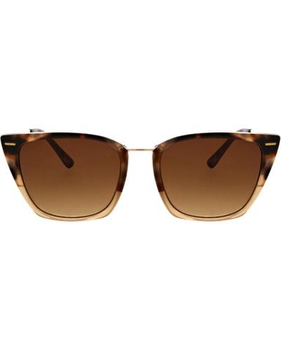 BCBGMAXAZRIA 54mm Cat Eye Metal Sunglasses - Brown