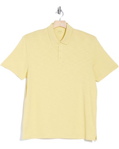 Vince Short Sleeve Slub Polo - Yellow