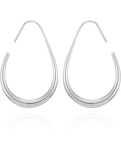 Tahari Crystal Hoop Earrings - White