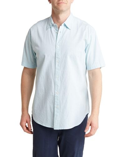 COASTAORO Coloras Multi Slub Short Sleeve Regular Fit Shirt - White