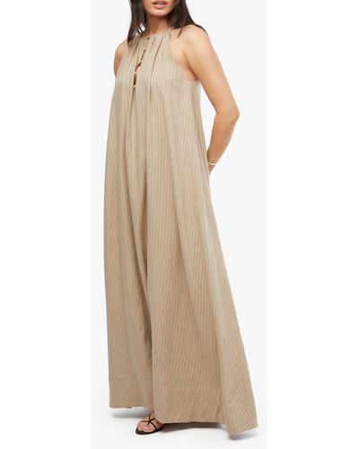 WeWoreWhat Stripe Linen Blend A-line Maxi Dress - Natural