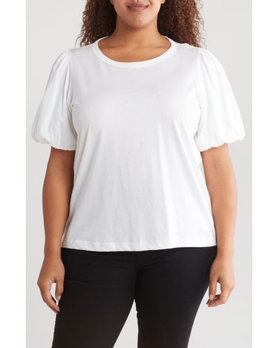 Tahari Bubble Sleeve T-shirt - White