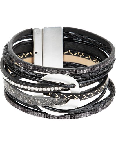 Saachi Orbital Leather Bracelet - Gray