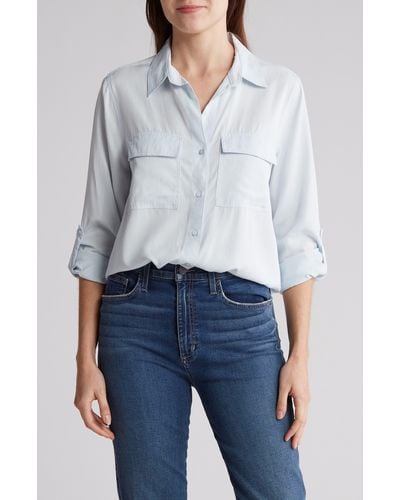 Elie Tahari ® Button-down Flap Pocket Shirt - White