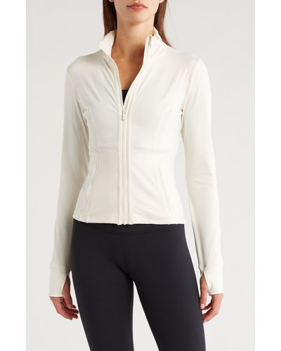 90 Degrees Lux Slim Fitted Pleated Jacket - White