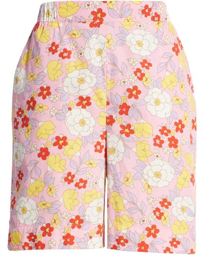 Vero Moda Taya Floral Cotton Shorts - Pink