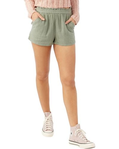 O'neill Sportswear Carlie Cotton Double Gauze Shorts - Green