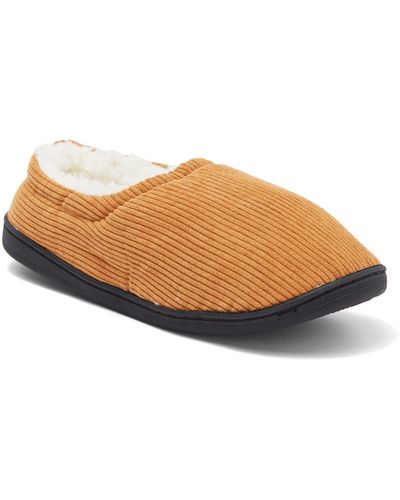Børn Corduroy Slipper With Faux Shearling Lining - Brown