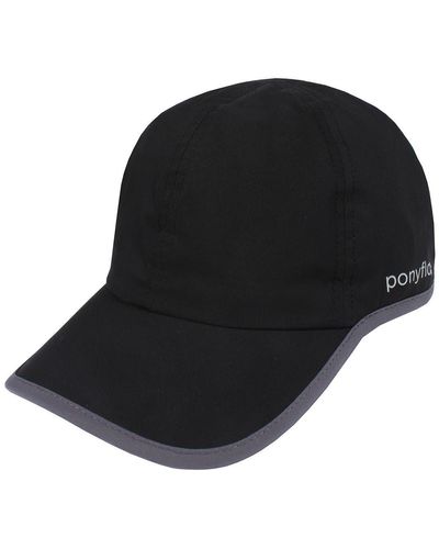 David & Young Water Resistant Active Ponyflo Hat - Black