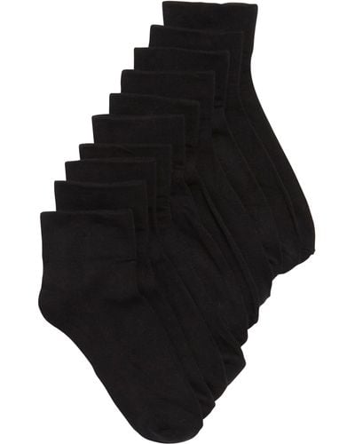 Nordstrom Pillow Sole® 5-pack Quarter Socks - Black