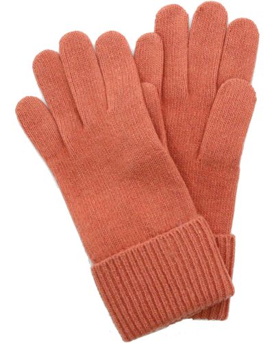 Portolano Cashmere Ribbed Gloves - Orange
