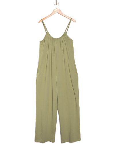 Melrose and Market Slouchy Wide Leg Organic Cotton Jumpsuit - Green