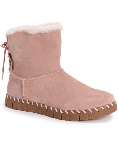 Muk Luks Albany Faux Shearling Lined Boot - Pink