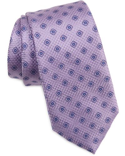 Tommy Hilfiger Medallion Foulard Tie - Purple