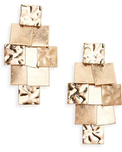 Melrose and Market Textured Tile Drop Earrings - Metallic