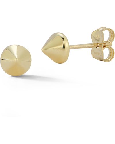 Ember Fine Jewelry 14k Gold Pyramid Stud Earrings - Metallic