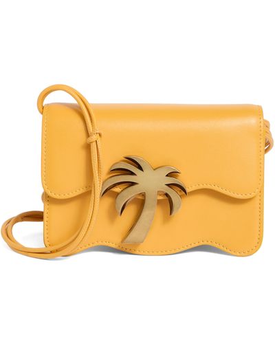 Palm Angels Palm Beach Leather Crossbody Bag - Yellow