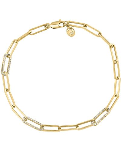Effy 14k Yellow Gold Plated Sterling Silver Diamond Chain Bracelet - Metallic