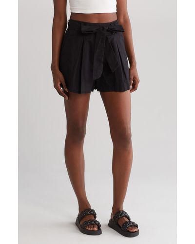 Lulus Perfect Approach Linen & Cotton Shorts - Black