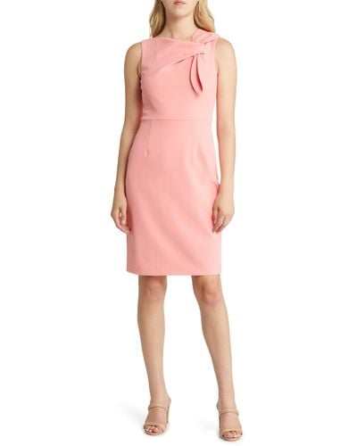 Harper Rose Tie Neck Sleeveless Sheath Dress - Pink