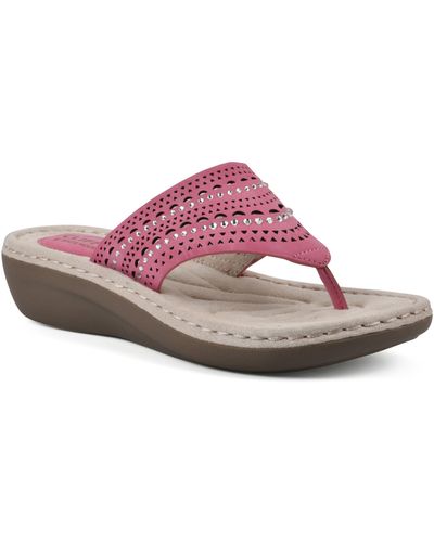 White Mountain Candyce Wedge Sandal - Pink