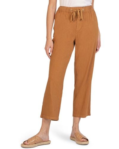 Kut From The Kloth Haisley Crop Drawstring Linen Pants - Multicolor