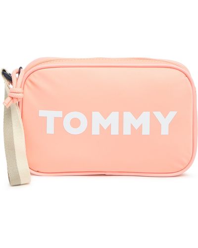 Tommy Hilfiger Cory Ii Smooth Nylon Wristlet In Sunset Peach At Nordstrom Rack - Pink