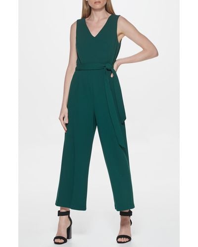 Calvin Klein V-neck Jumpsuit - Green