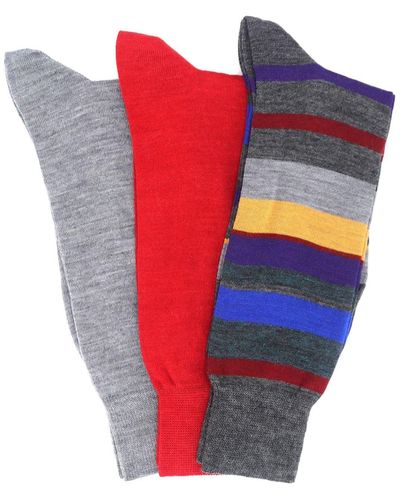 Lorenzo Uomo Wool Pattern Socks - Gray