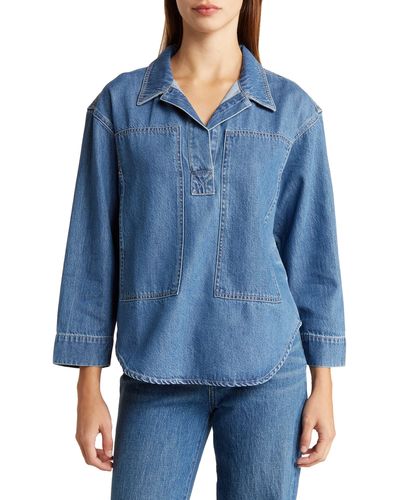 Madewell Denim Popover Top - Blue