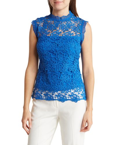 Nanette Lepore Lace Sleeveless Top - Blue