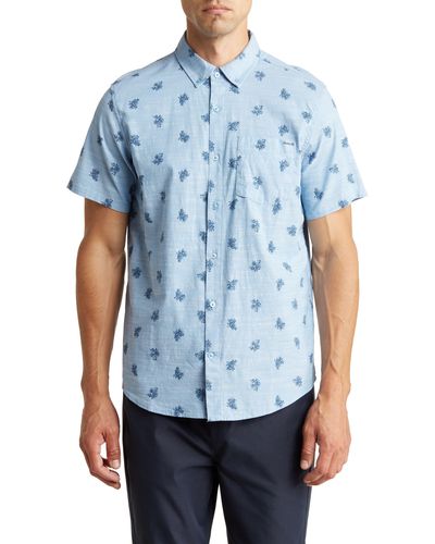 Hurley One & Only Stretch Button-up Shirt - Blue